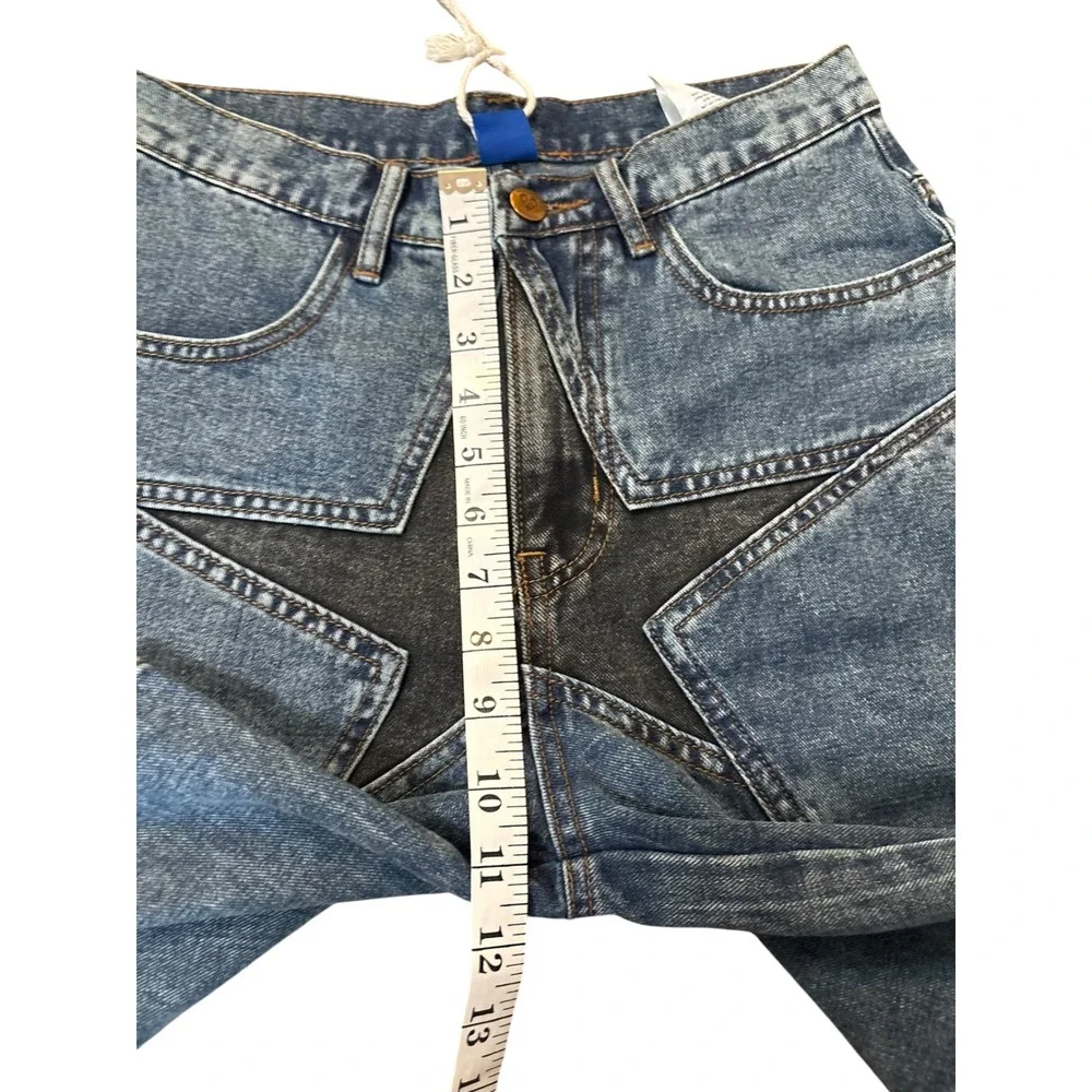 NWT Aelfric Eden Unisex Star Patchwork Jorts 27 Baggy Jean Shorts Denim Y2K